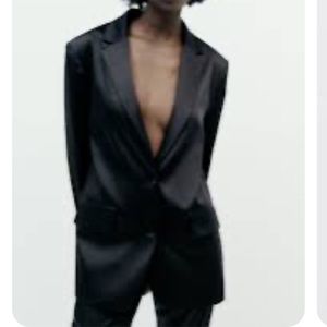Zara Black satin blazer